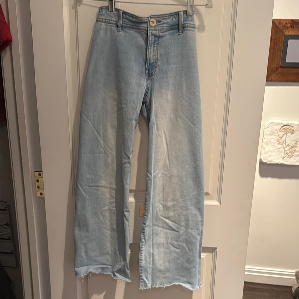 Zara Light Blue Wide Leg Jeans
